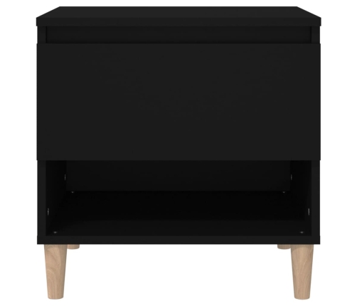 vidaXL Mesita de noche madera contrachapada negro 50x46x50 cm