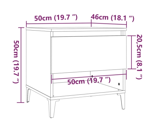 vidaXL Mesa auxiliar madera contrachapada blanco 50x46x50 cm