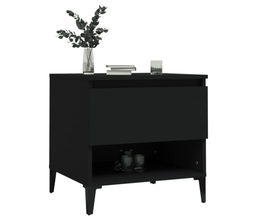 Mesa auxiliar madera contrachapada negro 50x46x50 cm