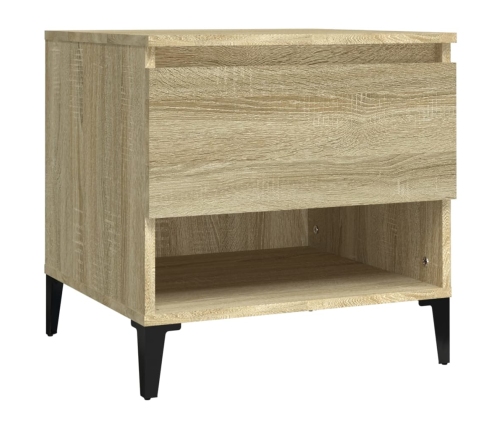 vidaXL Mesa auxiliar madera contrachapada roble Sonoma 50x46x50 cm