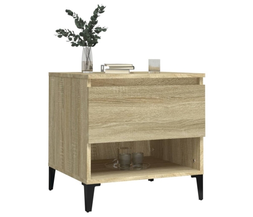 vidaXL Mesa auxiliar madera contrachapada roble Sonoma 50x46x50 cm