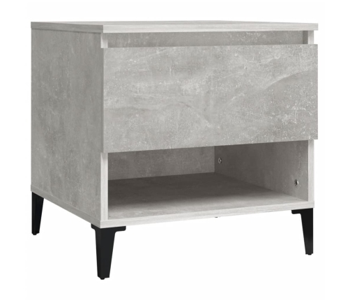 Mesa auxiliar de madera contrachapada gris hormigón 50x46x50 cm