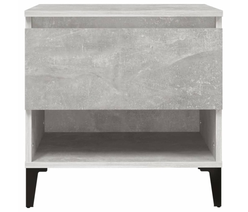 Mesa auxiliar de madera contrachapada gris hormigón 50x46x50 cm