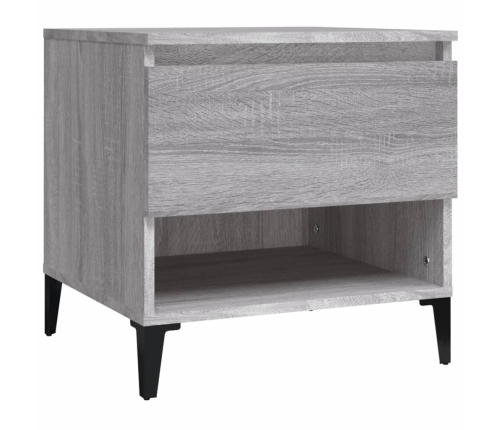 vidaXL Mesa auxiliar de madera contrachapada gris Sonoma 50x46x50 cm