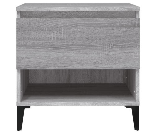 vidaXL Mesa auxiliar de madera contrachapada gris Sonoma 50x46x50 cm