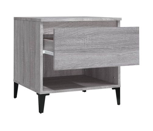 vidaXL Mesa auxiliar de madera contrachapada gris Sonoma 50x46x50 cm