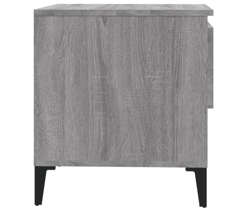 vidaXL Mesa auxiliar de madera contrachapada gris Sonoma 50x46x50 cm