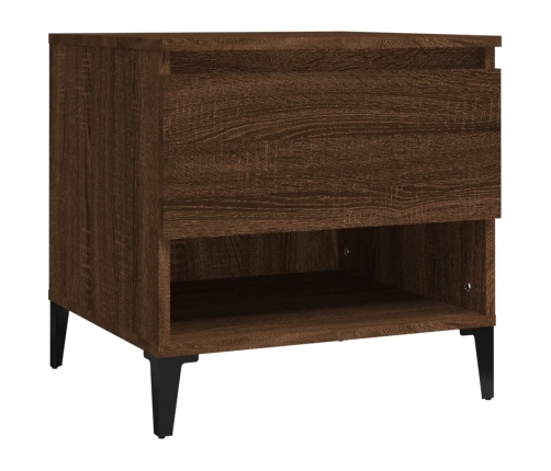 vidaXL Mesa auxiliar madera contrachapada roble marrón 50x46x50 cm