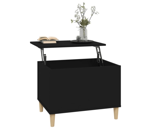 Mesa de centro madera contrachapada negro 60x44,5x45 cm