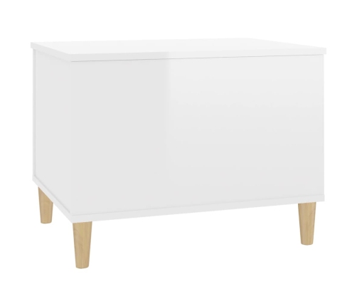 Mesa de centro madera contrachapada blanco brillo 60x44,5x45 cm