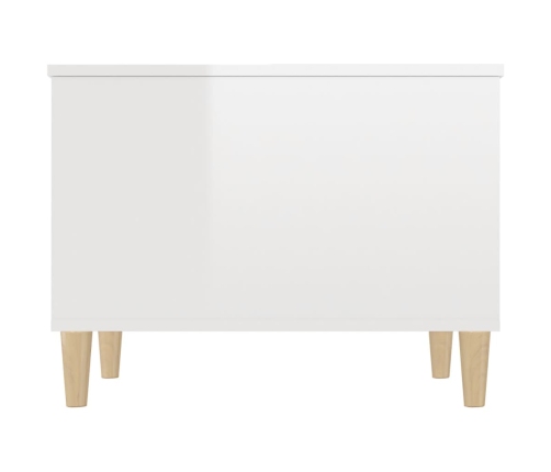 Mesa de centro madera contrachapada blanco brillo 60x44,5x45 cm