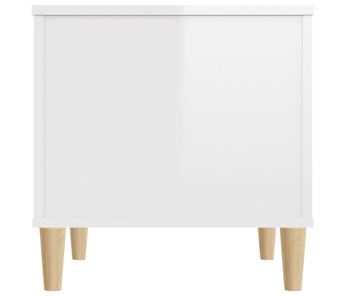 Mesa de centro madera contrachapada blanco brillo 60x44,5x45 cm