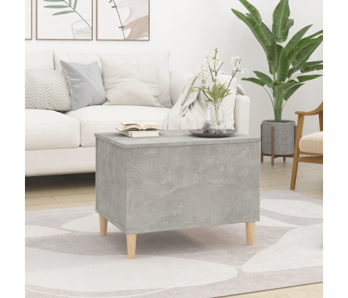 Mesa de centro madera contrachapada gris hormigón 60x44,5x45 cm