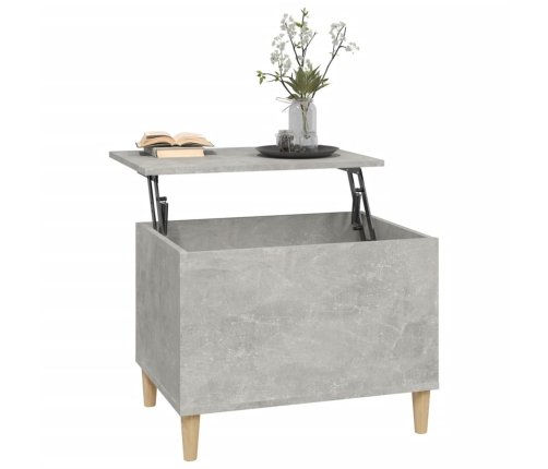 Mesa de centro madera contrachapada gris hormigón 60x44,5x45 cm