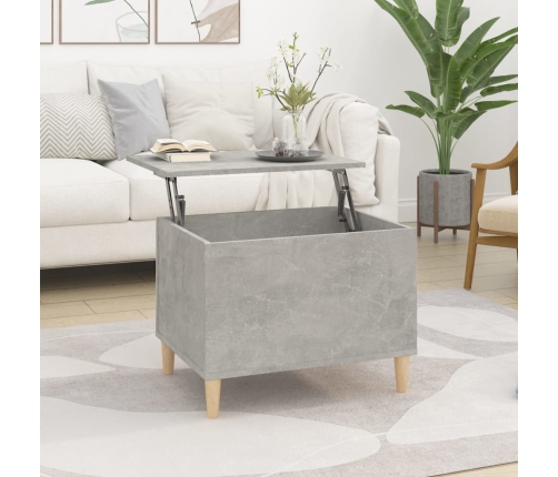 Mesa de centro madera contrachapada gris hormigón 60x44,5x45 cm