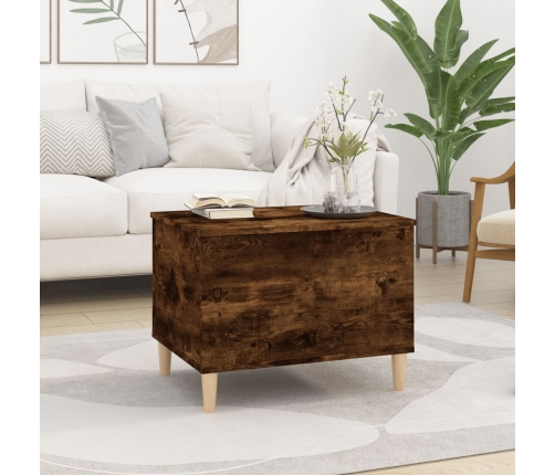 vidaXL Mesa de centro madera contrachapada roble ahumado 60x44,5x45 cm