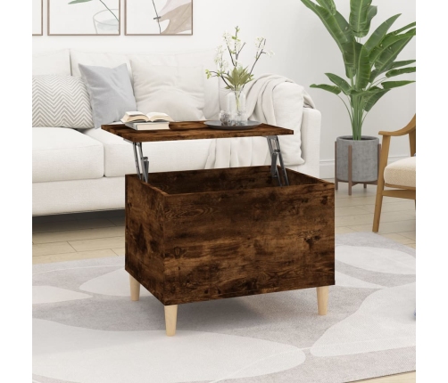 vidaXL Mesa de centro madera contrachapada roble ahumado 60x44,5x45 cm