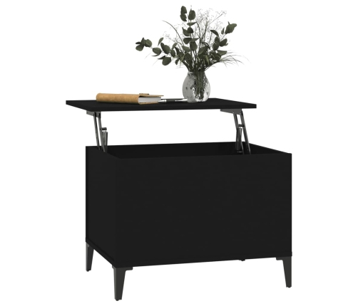 Mesa de centro madera contrachapada negro 60x44,5x45 cm