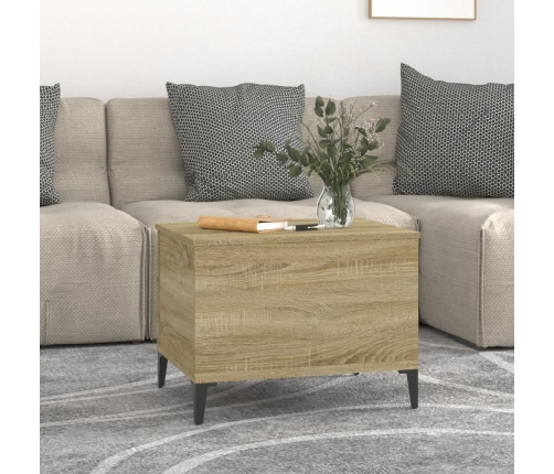 vidaXL Mesa de centro madera contrachapada roble Sonoma 60x44,5x45 cm