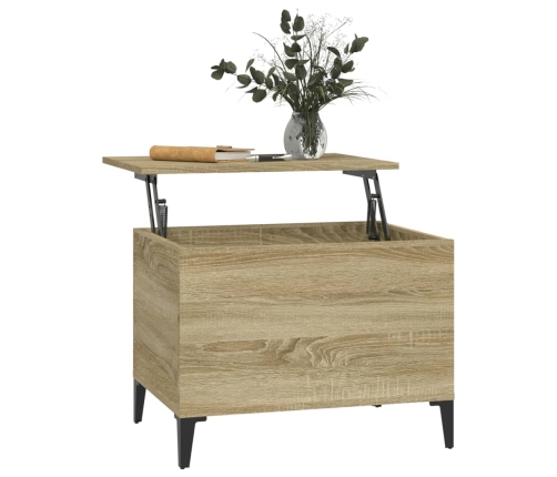 vidaXL Mesa de centro madera contrachapada roble Sonoma 60x44,5x45 cm