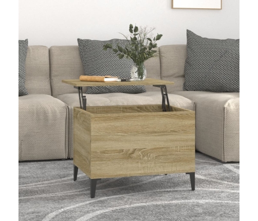 vidaXL Mesa de centro madera contrachapada roble Sonoma 60x44,5x45 cm