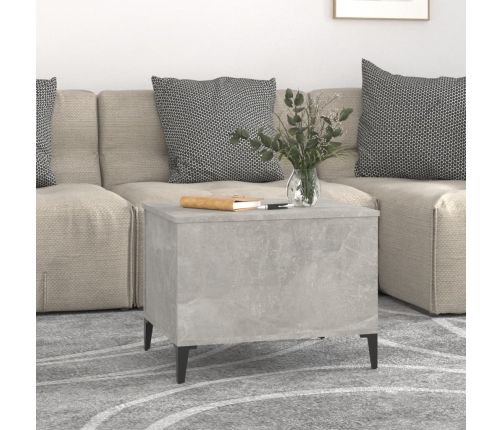 vidaXL Mesa de centro madera contrachapada gris hormigón 60x44,5x45 cm