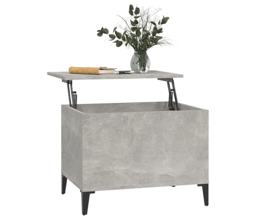 vidaXL Mesa de centro madera contrachapada gris hormigón 60x44,5x45 cm