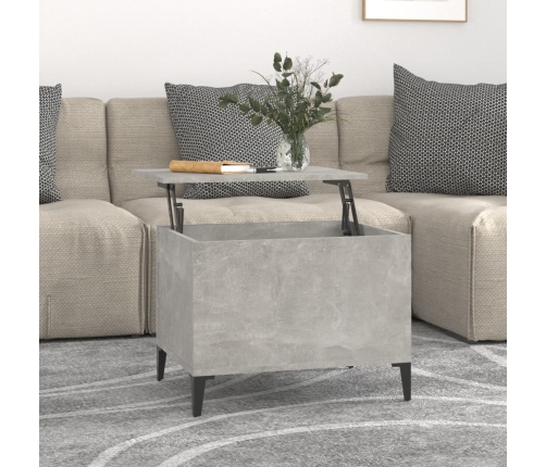 Mesa de centro madera contrachapada gris hormigón 60x44,5x45 cm