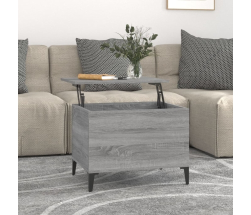 Mesa de centro madera contrachapada gris Sonoma 60x44,5x45 cm