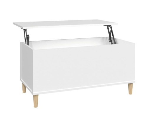 Mesa de centro madera contrachapada blanco 90x44,5x45 cm