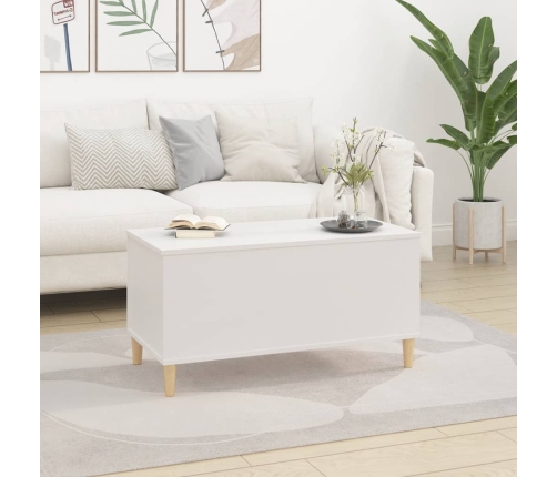 Mesa de centro madera contrachapada blanco 90x44,5x45 cm