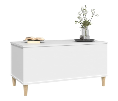 Mesa de centro madera contrachapada blanco 90x44,5x45 cm