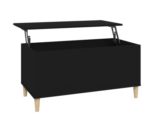 vidaXL Mesa de centro madera contrachapada negro 90x44,5x45 cm