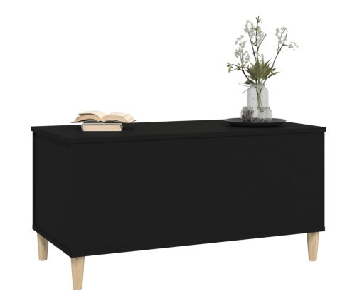 Mesa de centro madera contrachapada negro 90x44,5x45 cm