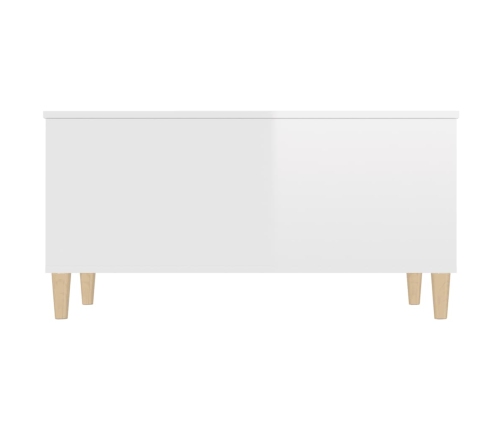 Mesa de centro madera contrachapada blanco brillo 90x44,5x45 cm