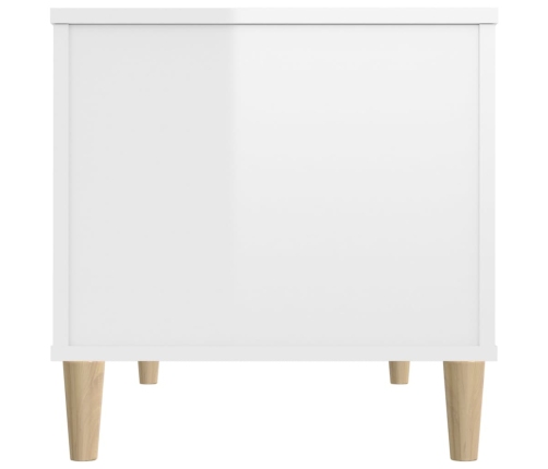 Mesa de centro madera contrachapada blanco brillo 90x44,5x45 cm