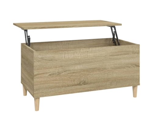 vidaXL Mesa de centro madera contrachapada roble Sonoma 90x44,5x45 cm