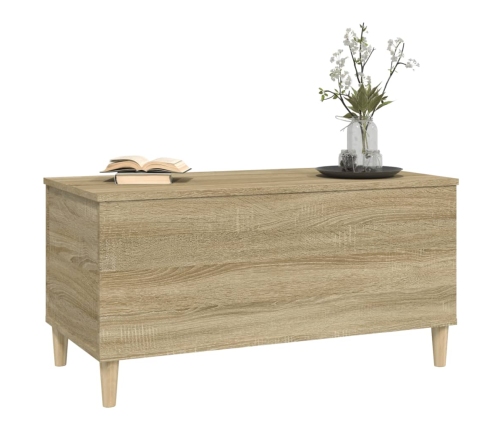 vidaXL Mesa de centro madera contrachapada roble Sonoma 90x44,5x45 cm