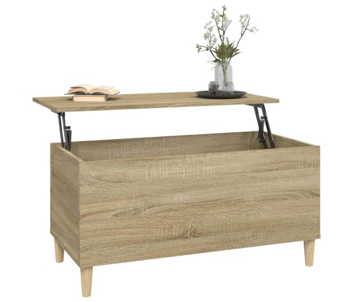 vidaXL Mesa de centro madera contrachapada roble Sonoma 90x44,5x45 cm