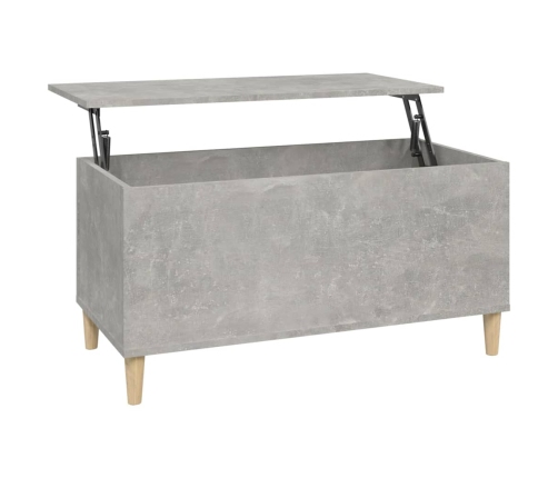 Mesa de centro madera contrachapada gris hormigón 90x44,5x45 cm