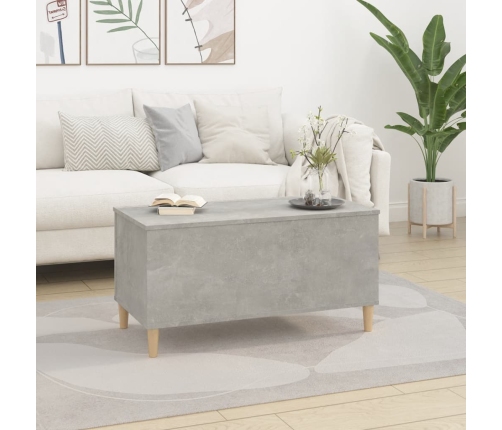 Mesa de centro madera contrachapada gris hormigón 90x44,5x45 cm