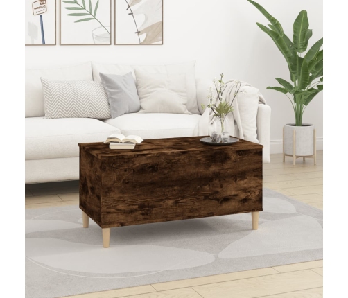 Mesa de centro madera contrachapada roble ahumado 90x44,5x45 cm