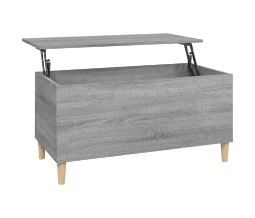 Mesa de centro madera contrachapada gris Sonoma 90x44,5x45 cm