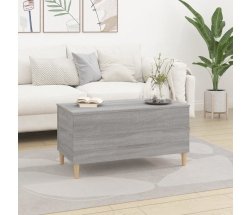 Mesa de centro madera contrachapada gris Sonoma 90x44,5x45 cm