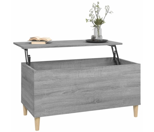 Mesa de centro madera contrachapada gris Sonoma 90x44,5x45 cm