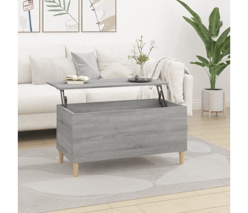 Mesa de centro madera contrachapada gris Sonoma 90x44,5x45 cm