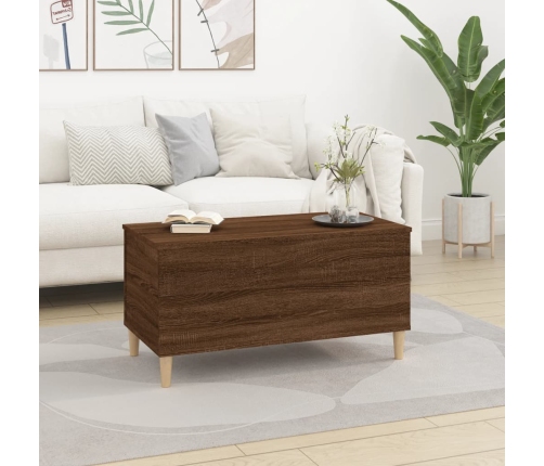 Mesa de centro madera contrachapada roble marrón 90x44,5x45 cm