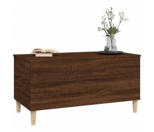 Mesa de centro madera contrachapada roble marrón 90x44,5x45 cm