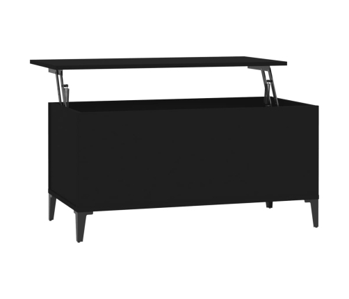 Mesa de centro madera contrachapada negro 90x44,5x45 cm