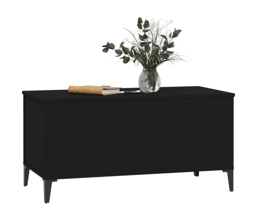 Mesa de centro madera contrachapada negro 90x44,5x45 cm